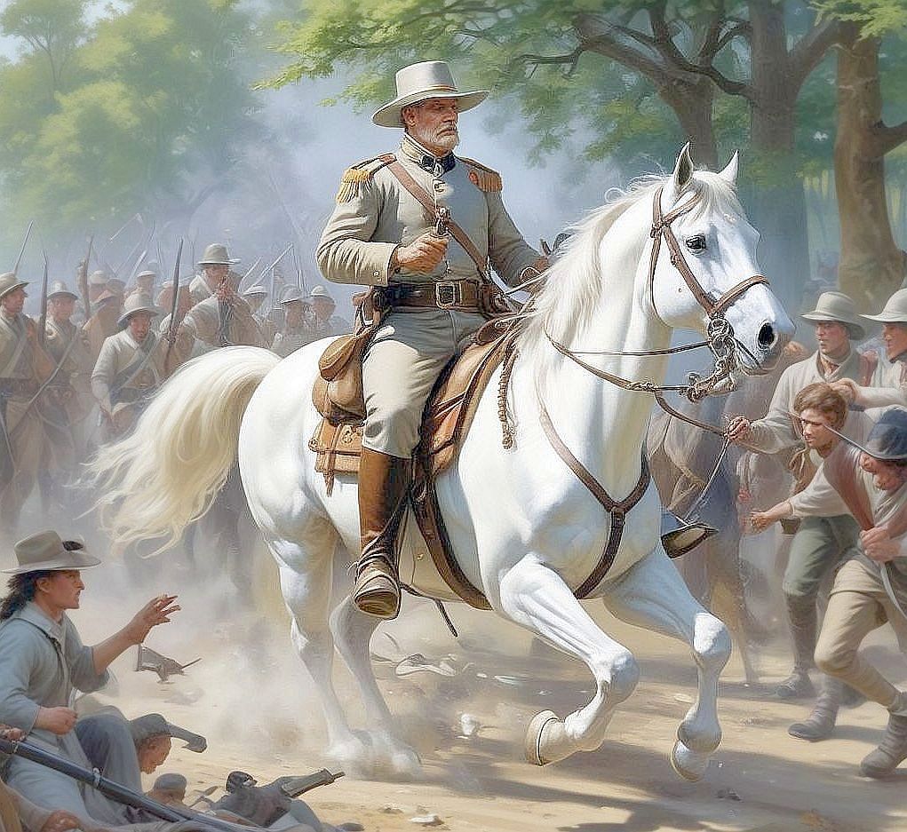 Colonel Beauregard Cracker leading his Good Ole Georgia Boys
